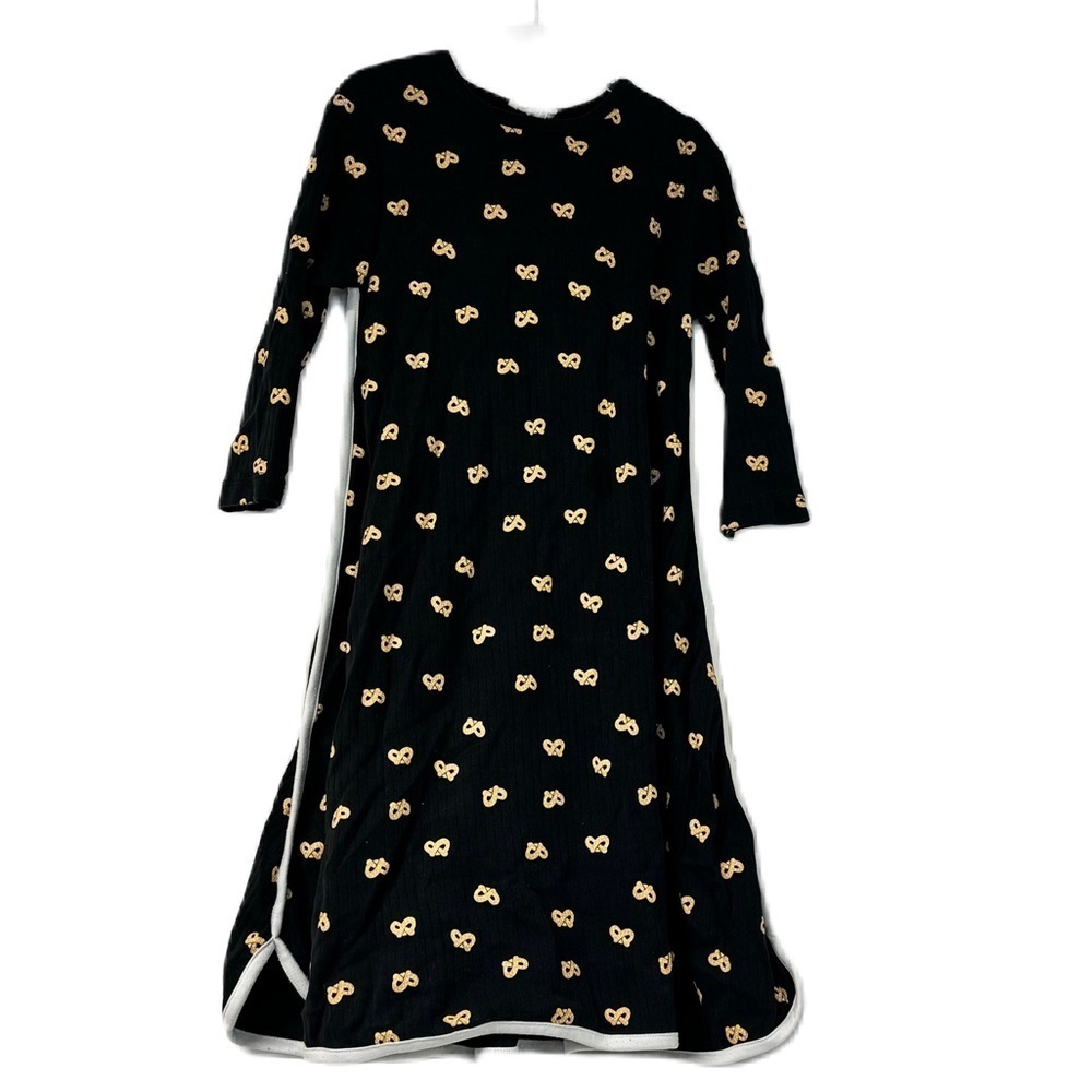 Bla bla girls sz 7 black ribbed midi pretzel design aline dress fun casual trend